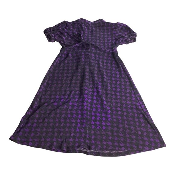 Speechless Girls A-Line Dress Purple Black Houndstooth Ruffled Collar Size 8 - Picture 14 of 15
